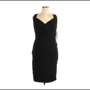 NEW Dress Barn Black Tiered Cocktail Dress 16